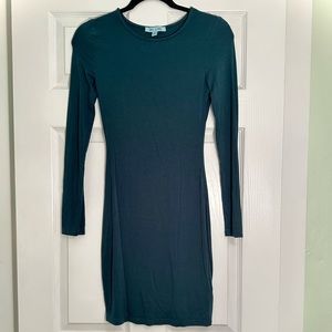Dark Teal Long Sleeve Body-Con Mini Dress